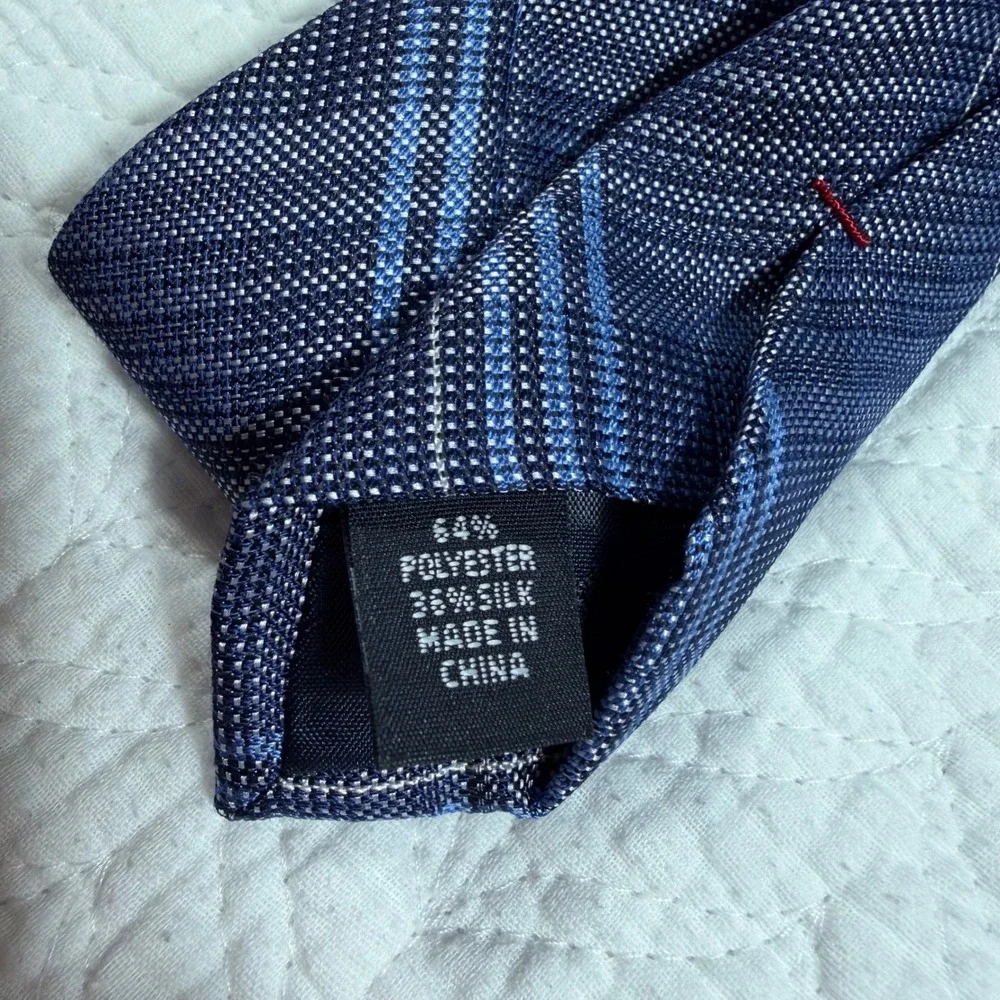 Tommy Hilfiger Necktie Men's Blue Preppy Designer Plaid Silk Blend 58